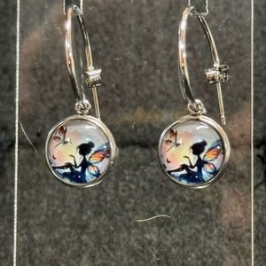 Silver Fairy Hoop Earrings